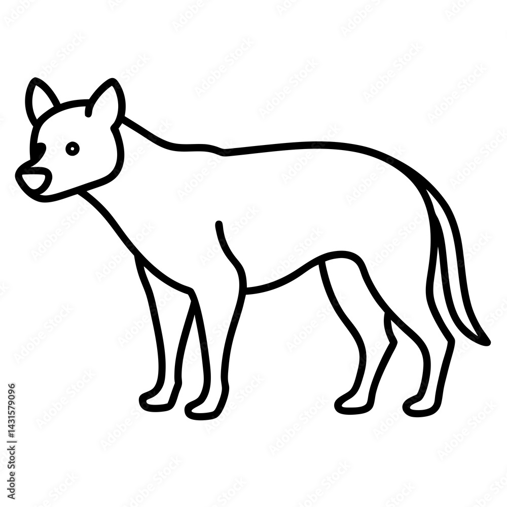Fototapeta premium Modern Hyena Vector Line Drawing