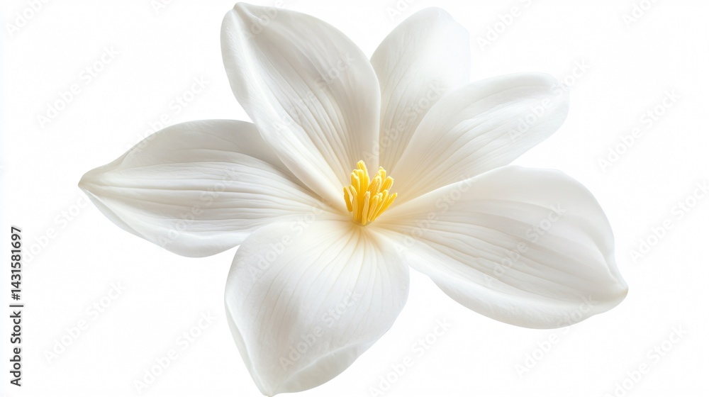 Fototapeta premium Elegant White Vanilla Flower on White Background