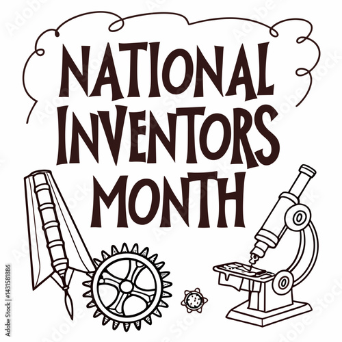 NATIONAL INVENTORS MONTH vector illustration