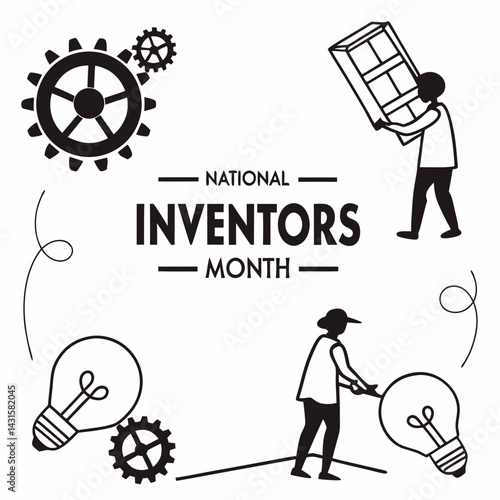 NATIONAL INVENTORS MONTH vector illustration
