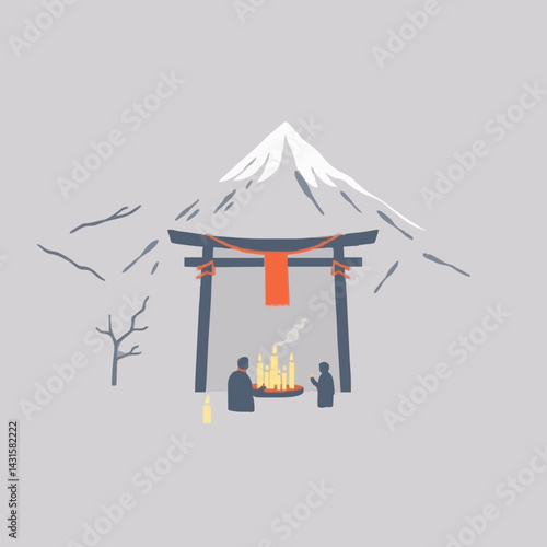 Festive Celebration in a Mountain Shrine