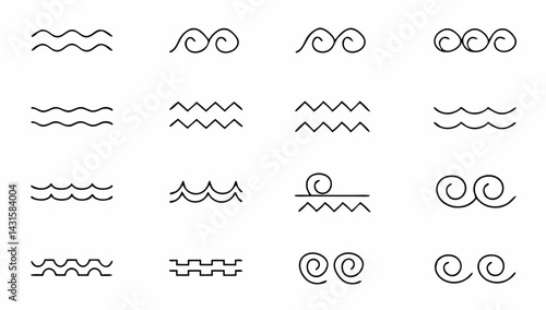 set of line water waves icon  sea waves vector ill (1).eps