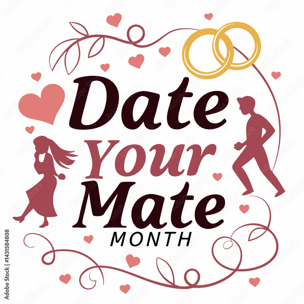 DATE YOUR MATE MONTH vector illustration DATE YOUR MATE MONTH vector illustration