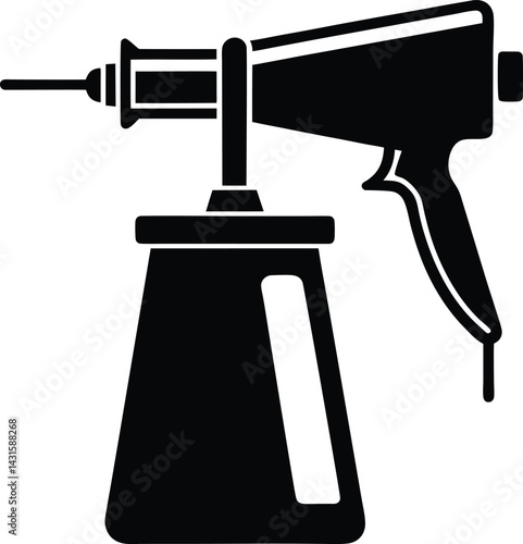 paint sprayer silhouette on white background