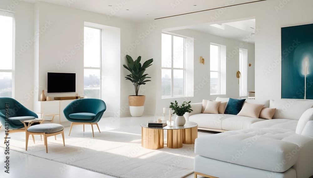 Photo interior modern design room 3d illustration Photo interior modern design room 3d illustration