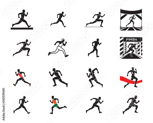 Runner Stretch – Silhouette Vector Design Athlete Warming Up – Minimalist Line Art