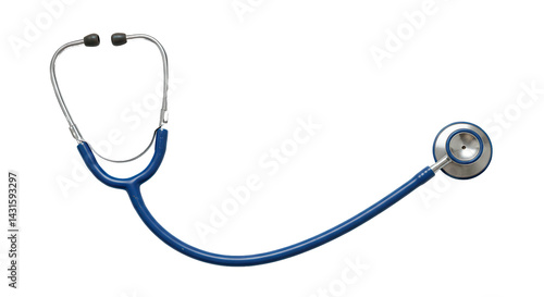 Medical Instrument A blue stethoscope on a black background