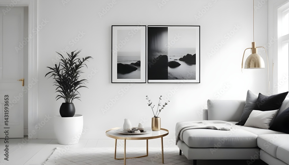 Photo interior modern design room 3d illustration Photo interior modern design room 3d illustration
