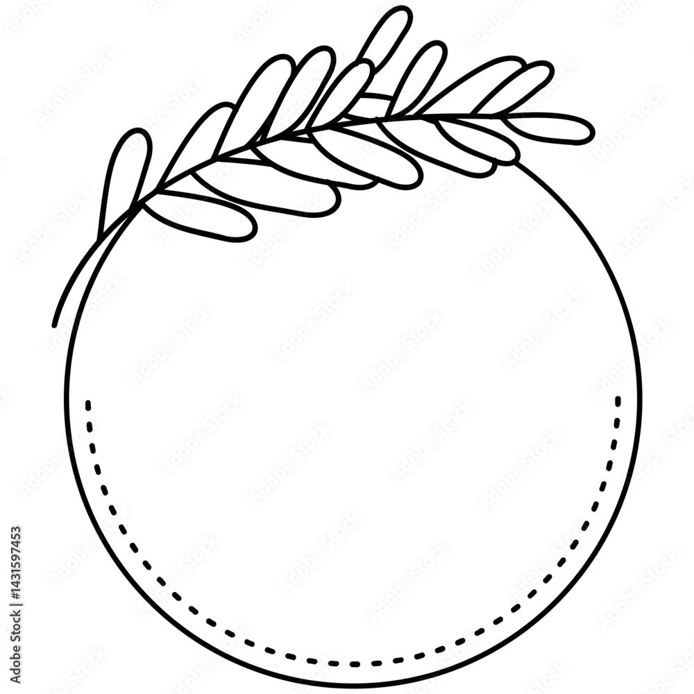Obraz premium Circular Floral Frame Icon