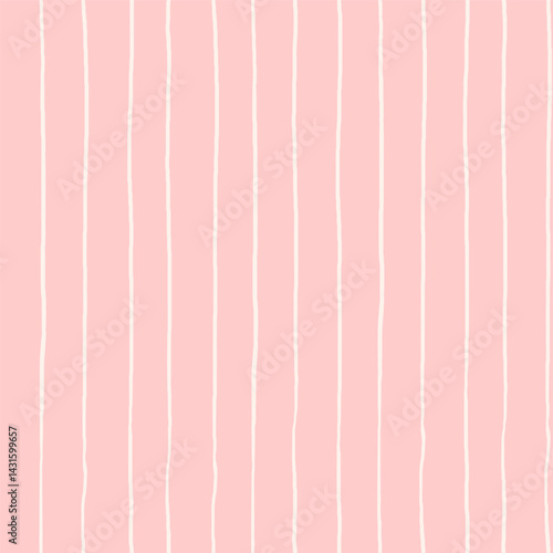Cute and simple striped pink geometric seamless pattern. Pretty girly background with stripes. Vector wrapping paper, fabric, textile design