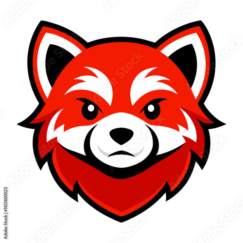Red Panda head mascot logo design vector