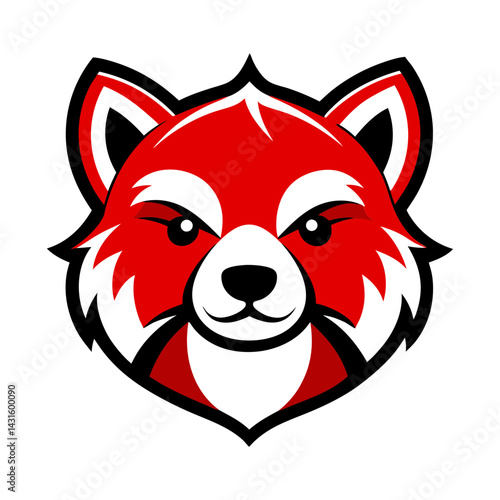 Red Panda head mascot logo design vector
