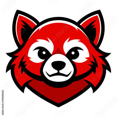 Red Panda head mascot logo design vector