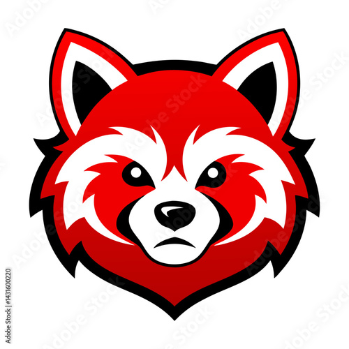 Red Panda head mascot logo design vector