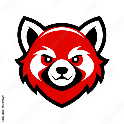 Red Panda head mascot logo design vector
