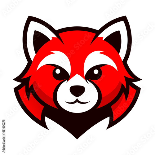 Red Panda head mascot logo design vector