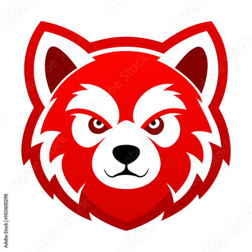 Red Panda head mascot logo design vector