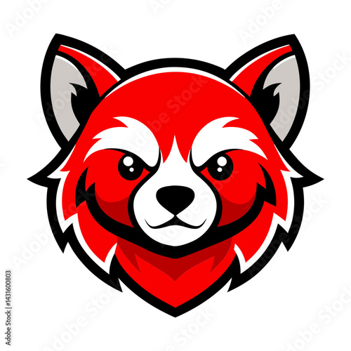 Red Panda head mascot logo design vector