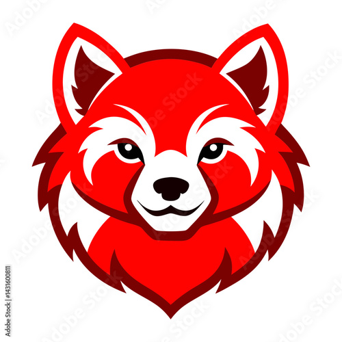 Red Panda head mascot logo design vector