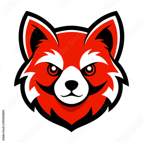 Red Panda head mascot logo design vector