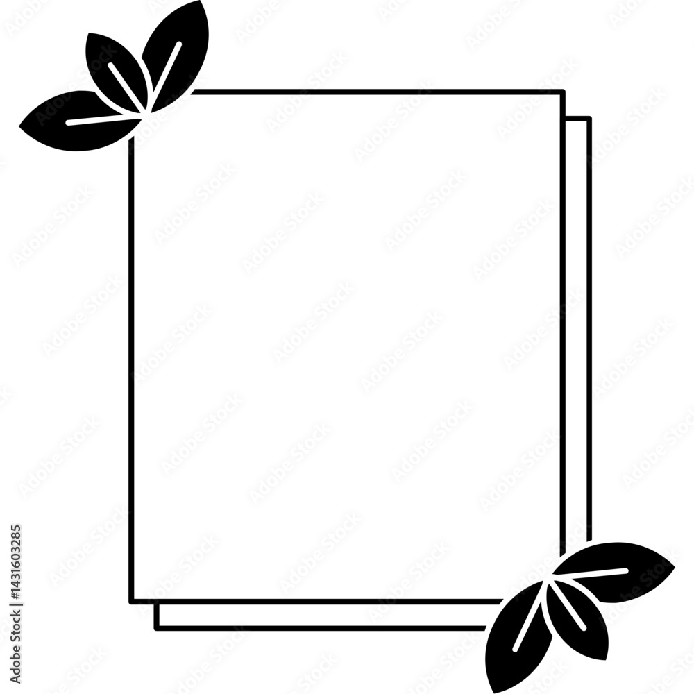 Obraz premium Square Floral Frame Icon