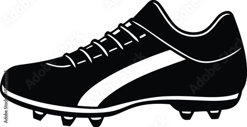 "Football Shoe Silhouette with Studs – Sports Footwear Icon"