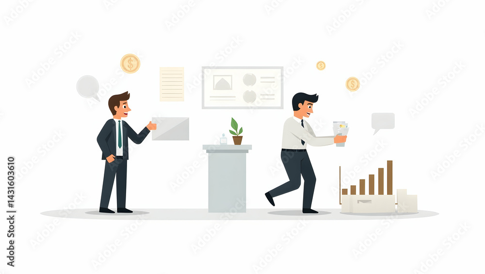 Fototapeta premium Flat Investigate evolving global financial markets trends focusing on capital allocation efficiency regulatory evolution market liquidity investor sentiment and advanced trading technologies for dynam