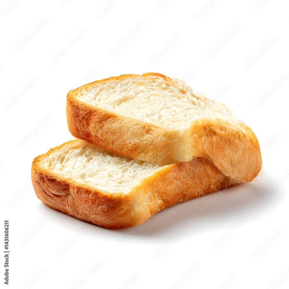 Two slices of fresh white bread, isolated on a clean white background Two slices of fresh white bread, isolated on a clean white background