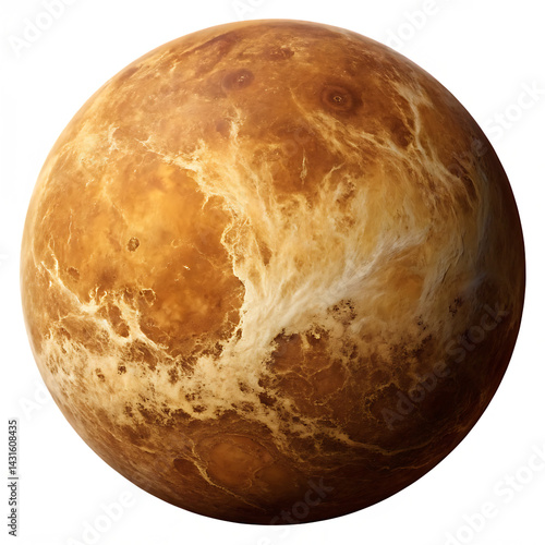 Venus planet isolated on a transparent background
