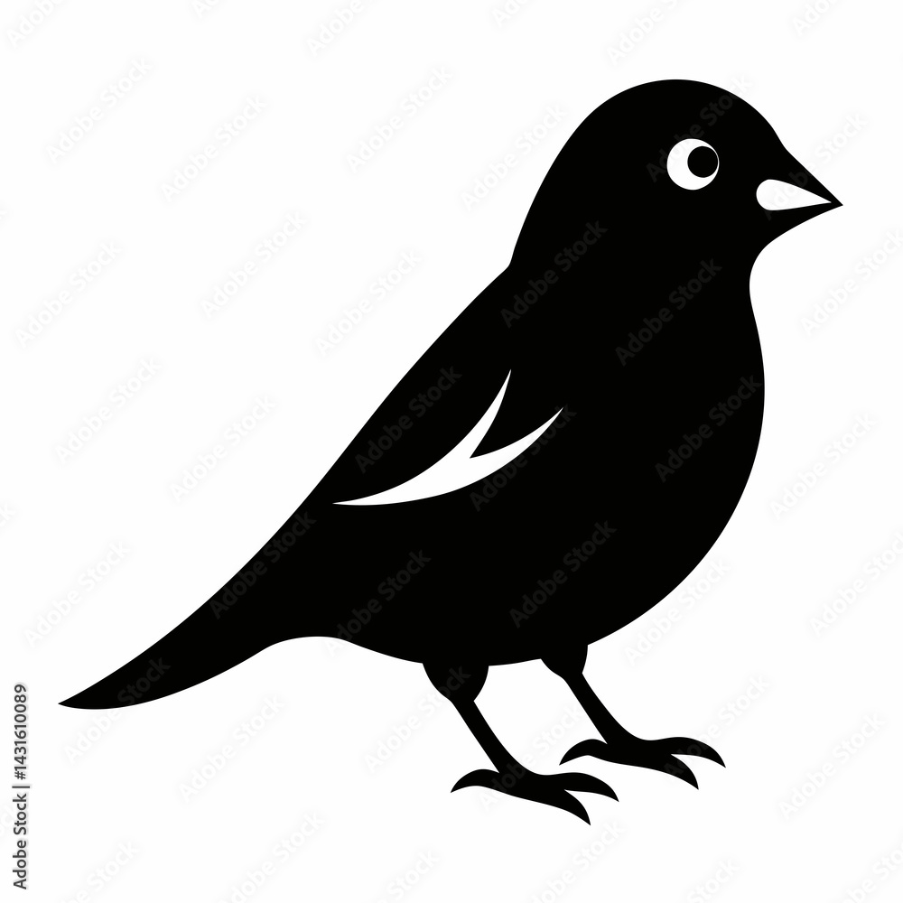 Fototapeta premium Sleek Black Silhouette of a Canary