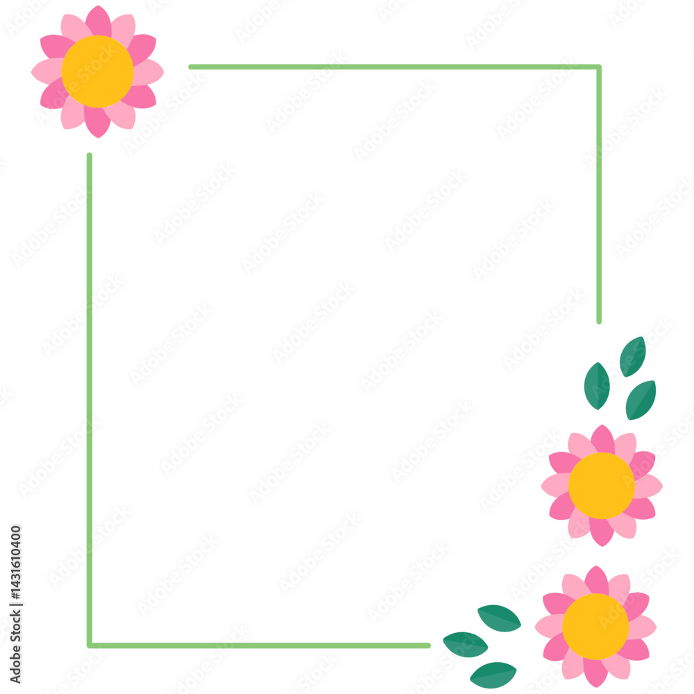 Obraz premium Square Floral Frame Icon