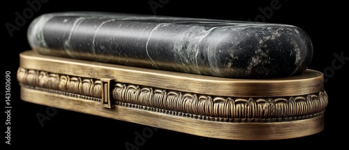 Elegant oblong marble top on an ornate brass base