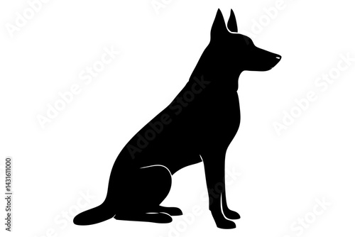 Dog sitting upright silhouette design for animal lovers pet companions graphics, dog, silhouette, pet, animal, canine, domestic, mammal, friend, puppy, sitting, upright, black, profile, companion