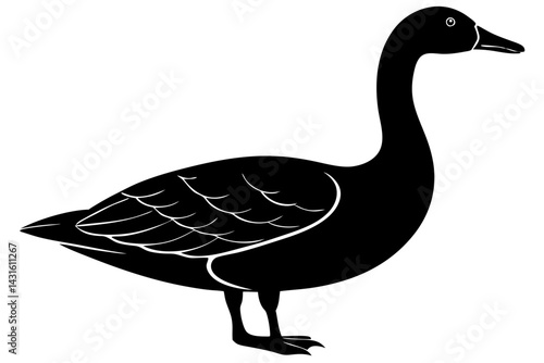 Minimalist goose icon simple waterfowl bird symbol vector illustration design, goose, waterfowl, bird, animal, silhouette, icon, symbol, nature, wildlife, vector, minimalist, simple, outline, fowl