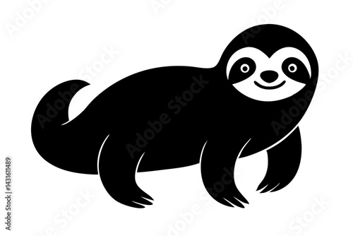 Relaxing sloth silhouette tropical wildlife slow movement simple black and white isolated, sloth, silhouette, animal, wildlife, tropical, jungle, mammal, lazy, slow, nature, isolated, black, white