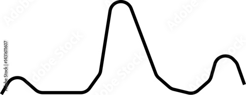 Smooth rounded chart with abstract curving wave forming a freeform statistical graphic.