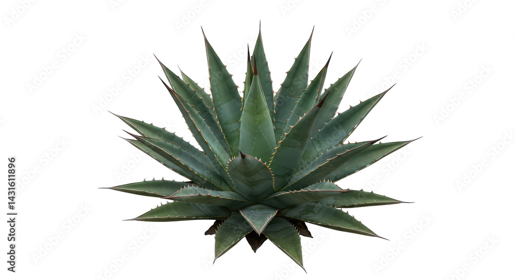 Pointed agave plant with sharp leaves. Beautiful botanical. Isolated on black background Pointed agave plant with sharp leaves. Beautiful botanical. Isolated on black background
