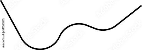 Rounded line with an abrupt upward curve representing a sudden jump in data values.