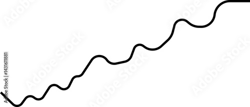 Rounded graph with a line showing bounce movements that reflect fluctuations in the data trend.