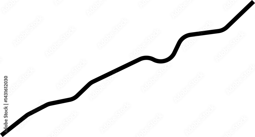 Rounded diagram with an upward sloping line that highlights a smooth rise in trend direction. Rounded diagram with an upward sloping line that highlights a smooth rise in trend direction.