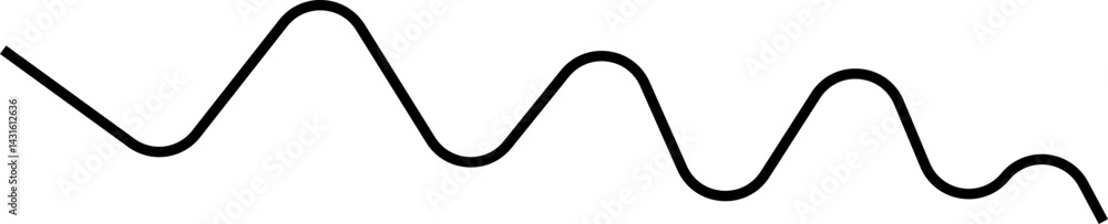 Smooth rounded diagram composed of continuous wave patterns in a minimal structure. Smooth rounded diagram composed of continuous wave patterns in a minimal structure.
