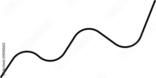 Rounded wave graph with clean rising line segments in a minimalist layout.