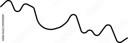 Sinuous rounded shape composed of a smooth wave curve with no sharp angles.