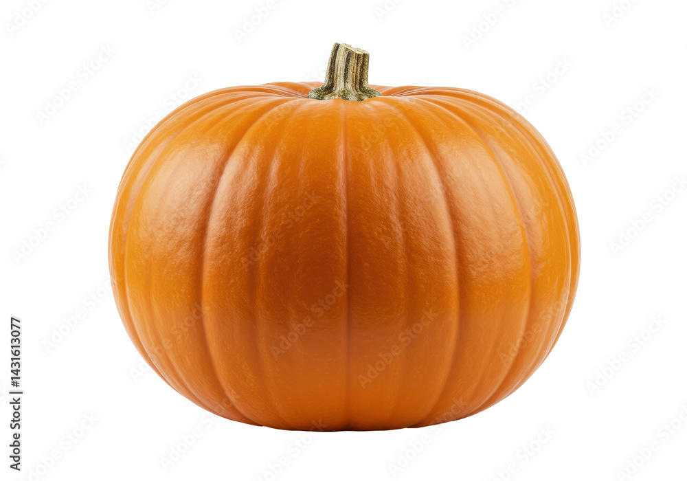 Obraz premium Round pumpkin on stark black vibrant orange glows