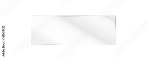 Transparent glass effect, realistic window mockups, mirror set, glass showcase on transparent background, vector png. Glass banner, acrylic smooth surface.	
