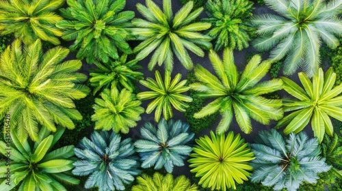 Lush tropical foliage canopy