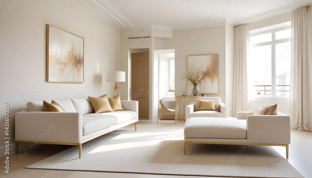 Fototapeta premium Photo interior modern design room 3d illustration