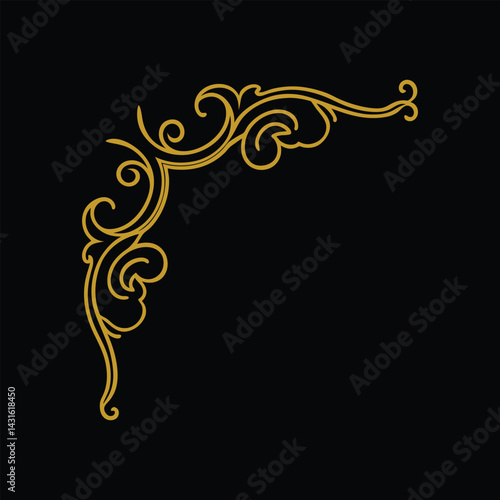 Baroque Swirl Corner Design
