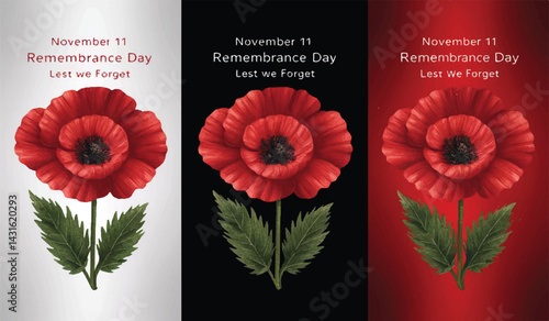 Remember Them: Remembrance Day Poppies. Lest We Forget. Honor & Sacrifice.
