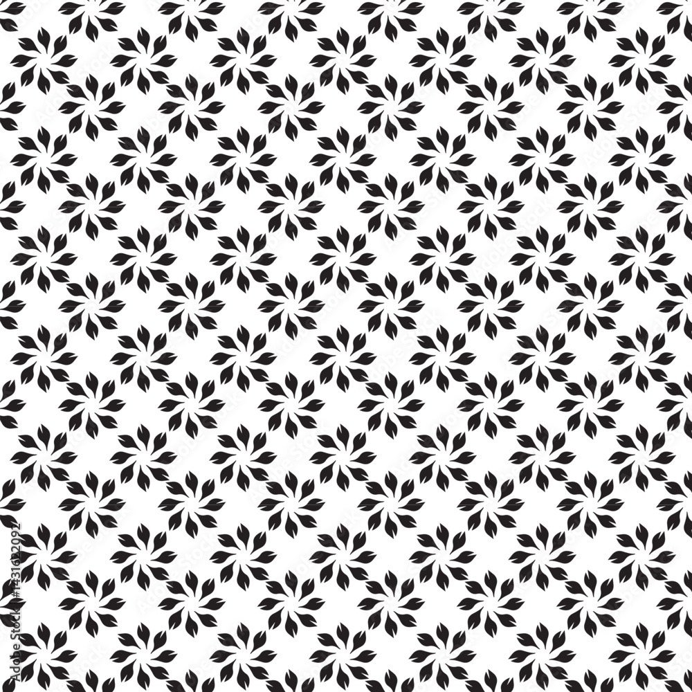 Geometric floral set of seamless patterns. Black and white vector backgrounds. Geometric floral set of seamless patterns. Black and white vector backgrounds.